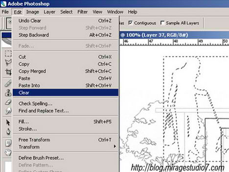 how to edit image in photoshop 7.0.  go to “edit” then select “clear” to delete the selected areas. Photoshop 