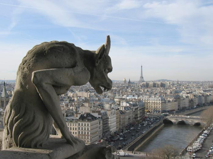 The gargoyle's grotesque form was said to scare off evil spirits so they