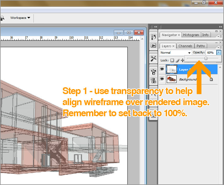 Gradient Masks over AutoCAD with Photoshop