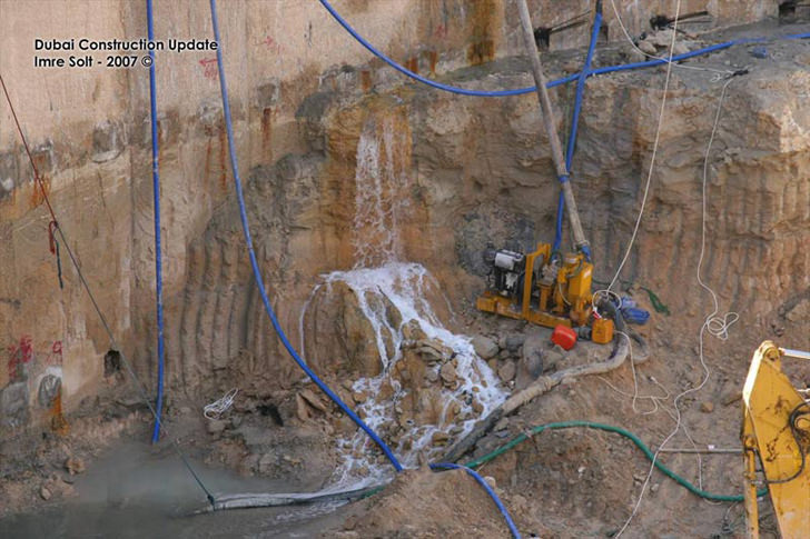 dubai construction dam failure retaining wall collapse