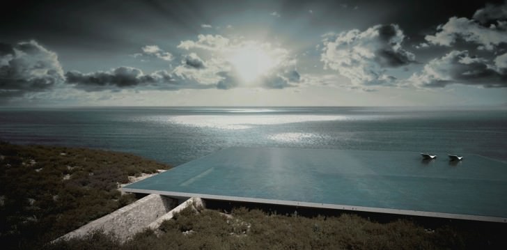 mirage residence architecture small house swimming pool residential design island tiny architect beautiful sunset